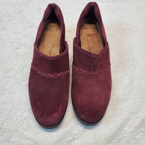 Earth Spirit Burgundy Red Suede Heeled Shoes 8.5 Celestial Bohemian Cottagecore